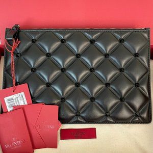 Black Valentino Garavani Large Candystud Pouch
